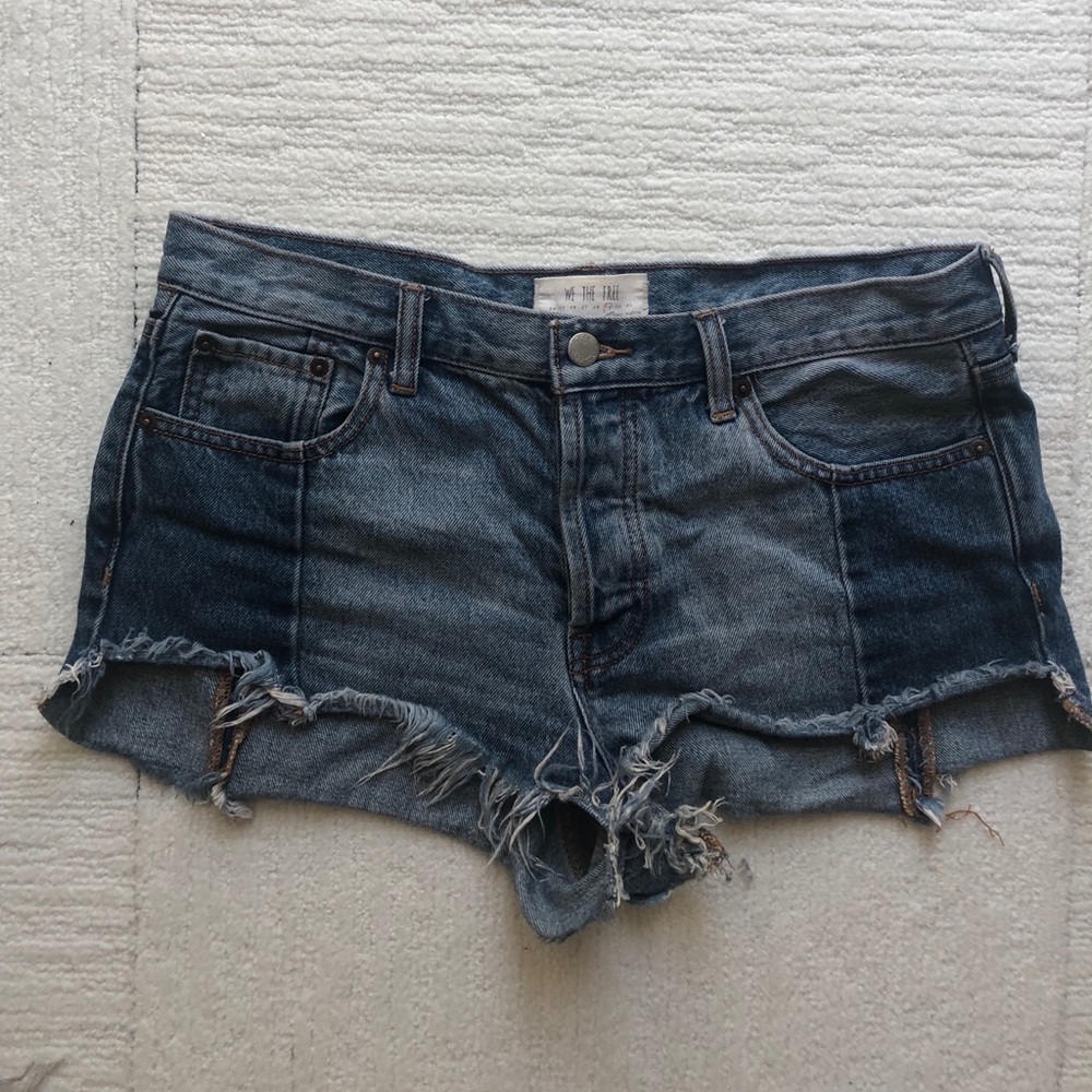 Free People We The Free Step Hem Denim Shorts